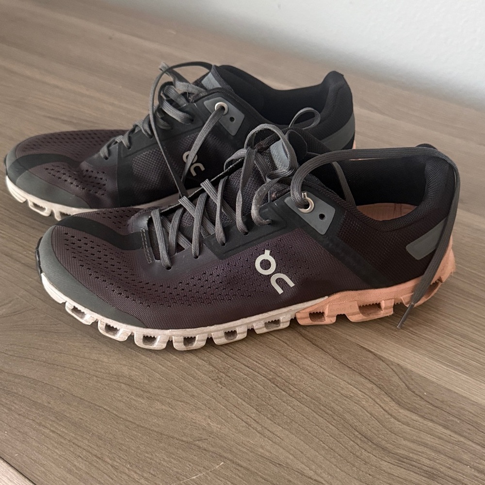 On Running  Black and Tan Athletic Shoes